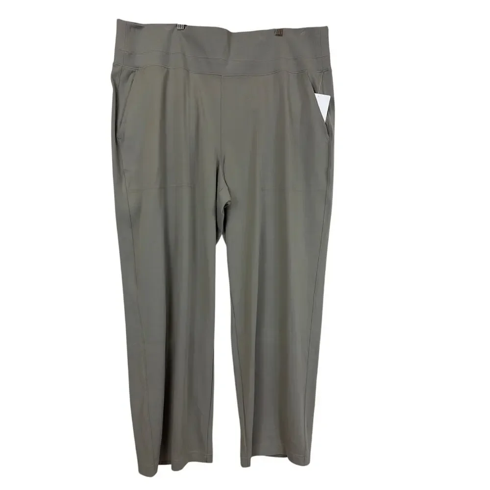 NWT Athleta Gray Plus Size Activewear Pant 2 Back Zip Pockets Travel Utility 2X